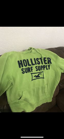 Lime green Hollister hoodie size LARGE (regular) price $78