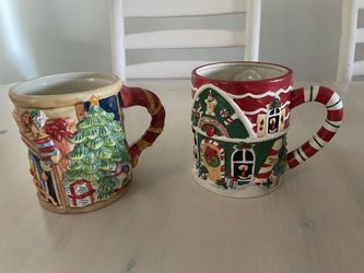 Christmas Ceramic Mugs Set of 2
