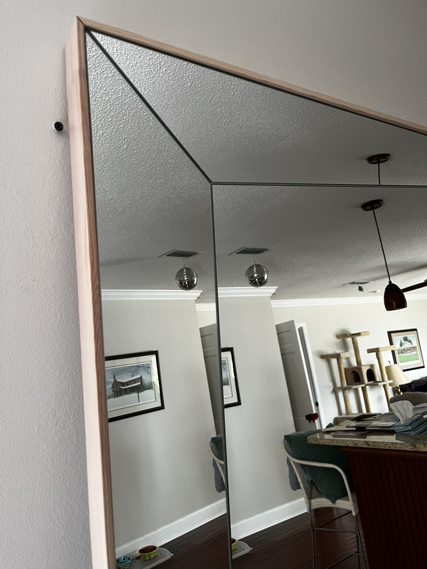 An Ikea Abloh, design by Virgil Abloh distortion mirror 76.5 x 187cm