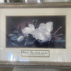 Welcome  Bless All Who Enter Here Wall Frame