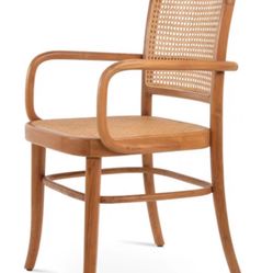 Teak and Cane Wood Armchair
