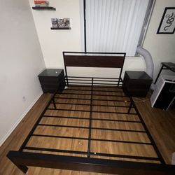 Bedframe With Two Matching Nightstands 