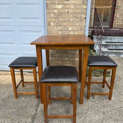 Wooden High Table And Chairs