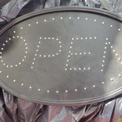 Oval Open Sign, Lights Up