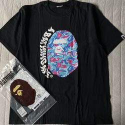 Bape Tee Marble Camo Ape Head 