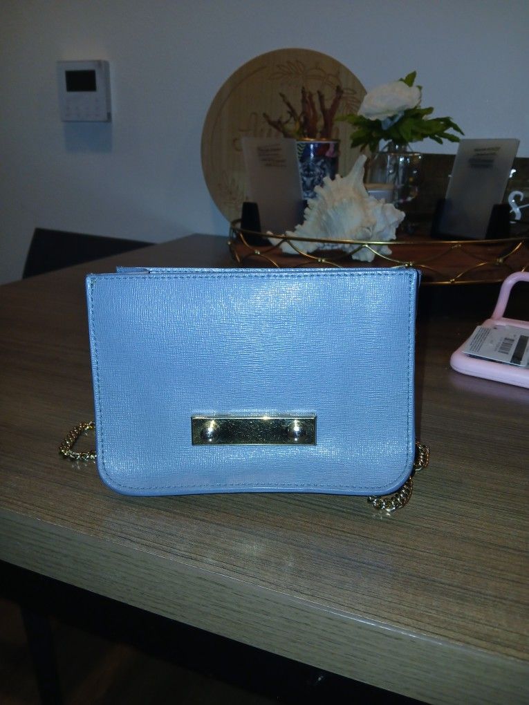 FURLA Baby Blue Clutch Purse Small (5* X 5")