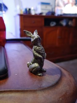 Vintage pewter rabbit