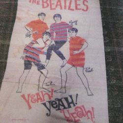 THE BEATLES VINTAGE BEACH TOWEL 1964