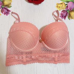 Daisy Fuentes longline lace push-up Bra Size 34C