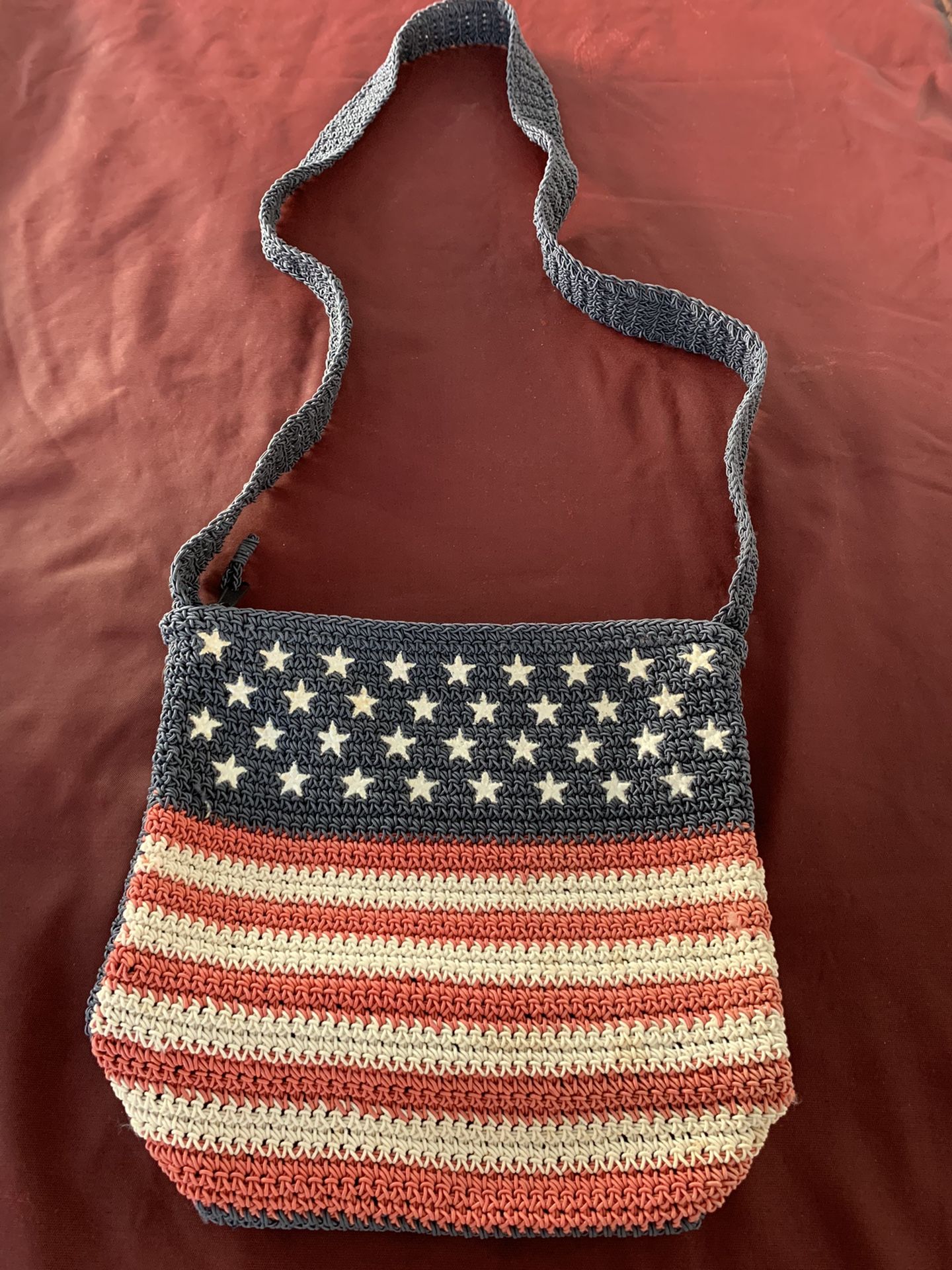Carlo Di Santi vintage USA flag purse
