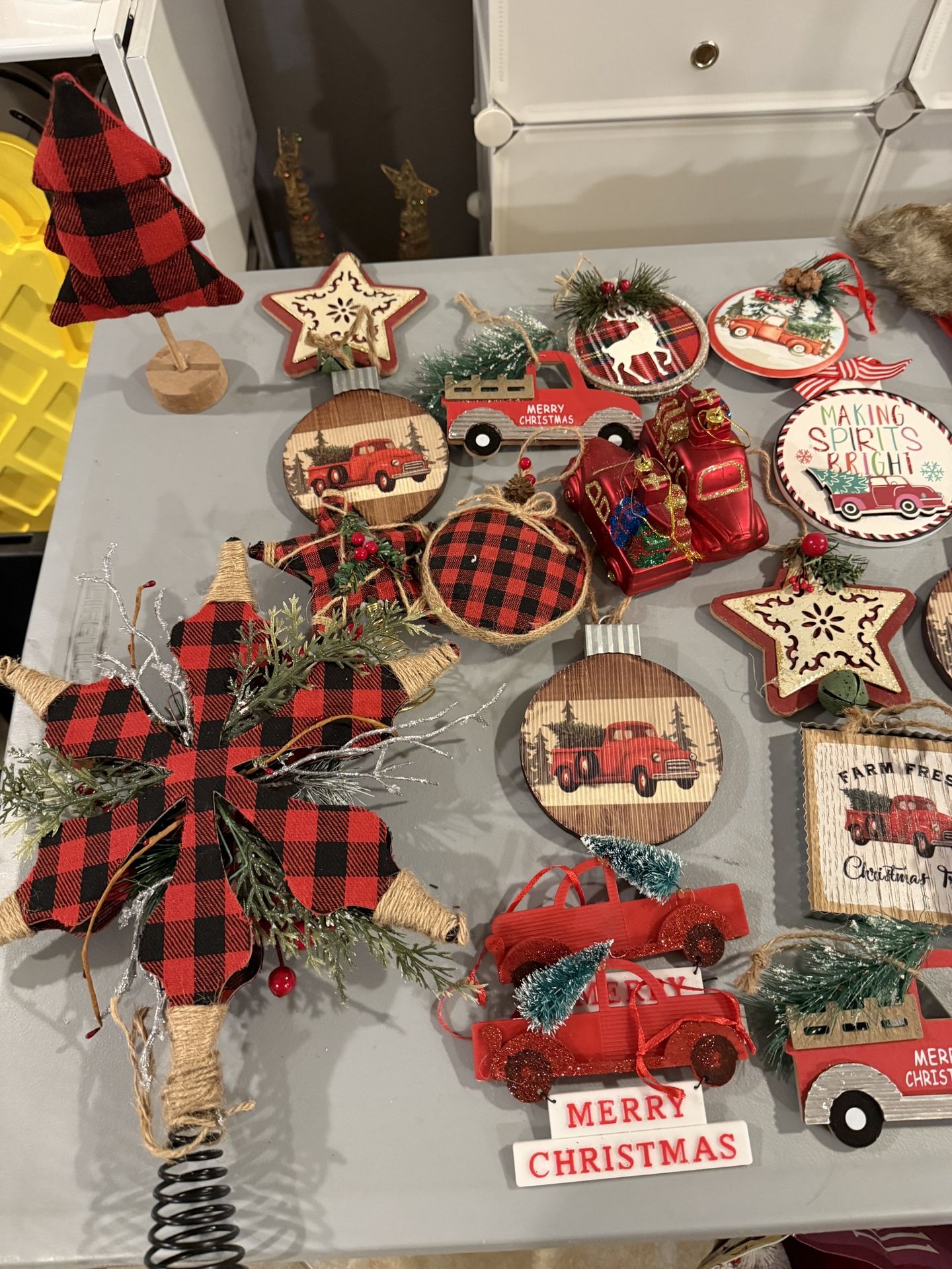 Buffalo Plaid Christmas Tree Decorations Bundle