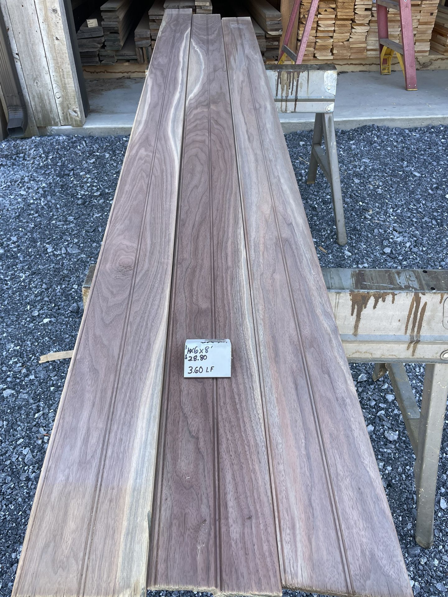 3/4x6x8 Beaded T&G Black Walnut Lumber