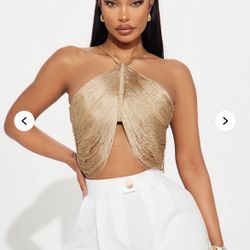 Gold Fringe Top