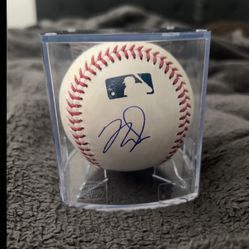 Mike Trout Logo Signed Baseball Jsa Authentic 