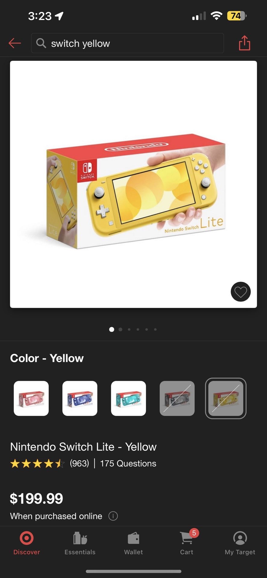 Nintendo Switch Yellow