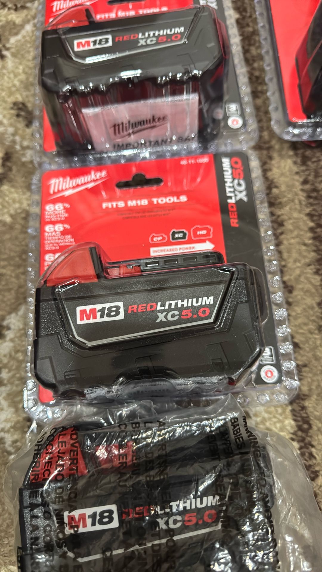 Milwaukee M18 Xc 5.0 NEW EACH