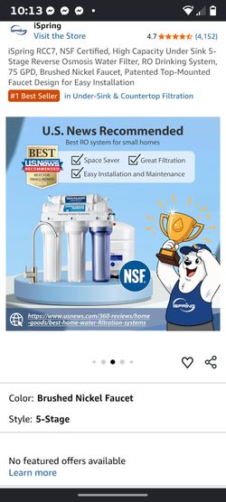Ispring RCC7 Reverse Osmosis Water Filter system