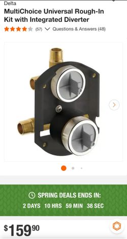 Delta MultiChoice Universal Rough-In Kit with Integrated Diverter NEW $75 EACH ( I have 2 qty.)