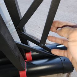 HBTower Telescoping Ladder A Frame, 16.5 Ft Aluminum Extension Ladder, Portable Compact Telescopic RV Ladder with Tool Platform and Stabilizer Bar, 30