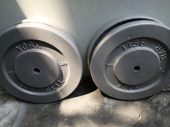 York Vintage Standard 1" 75lb Plates Pair Very Rare