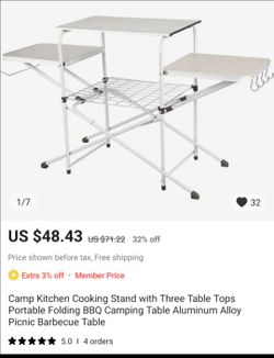 FOLDABLE TABLE FOR CAMPING  BEACH PICNICS