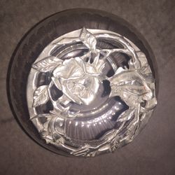 Rawcliffe Vintage Pewter Glass Jar Open Lid  