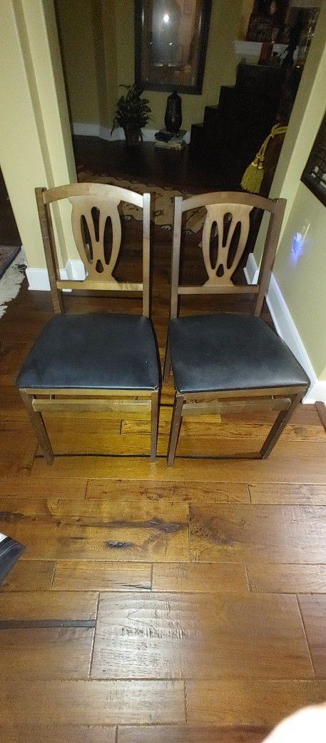 Two (2) Vintage Mid Century Modern Folding Padded Chairs from the Stakmore Co