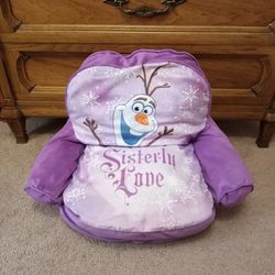 Disney Frozen Toddler Girl's Plush Purple Chair w/ Sleeping Bag