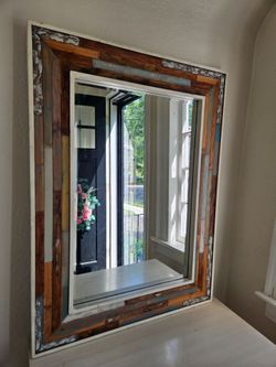 Large Pier1 Imports Rustic Wood Plank Mirror
