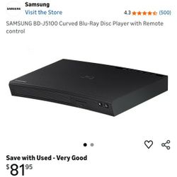 Samsung BD-J5100 Blue Ray Player With Apps