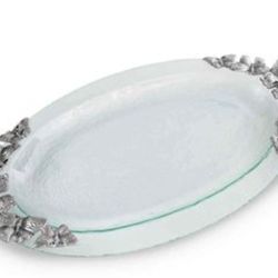 arthur court glass platter 