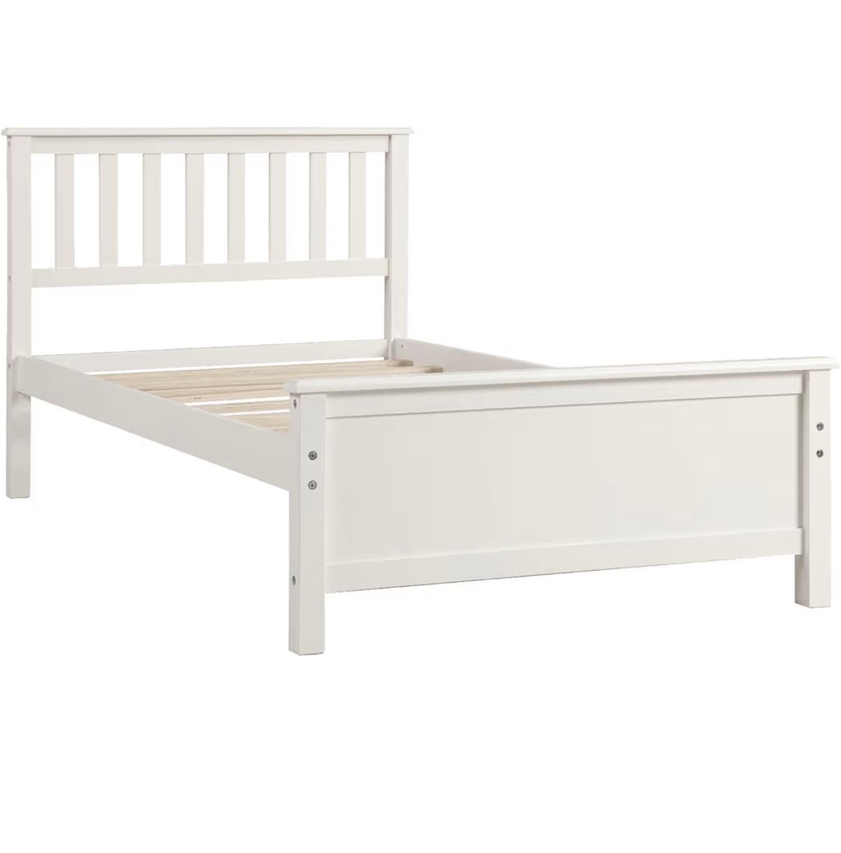 White Wooden Twin Bed Frame