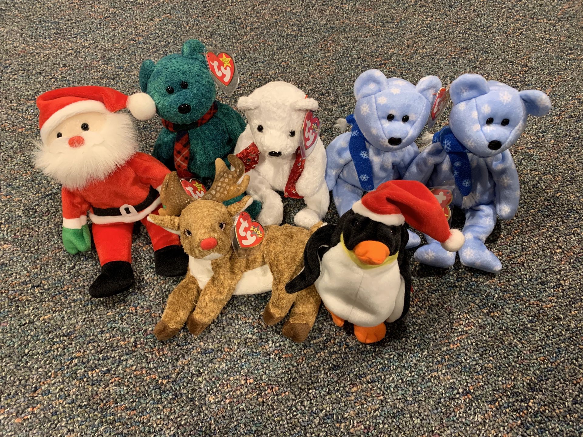 Ty Beanie Babies Holiday Christmas Winter Lot of 7