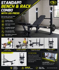 Athletic Works Standard Bench & Rack Combo with Leg Press