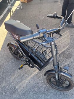 Electric Moped-Style Ebike with Front Basket