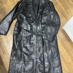 Men’s Size 3xL Leather Trench Coat 