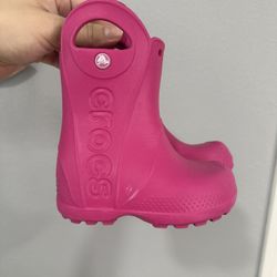Hot Pink Crocs Rain boots 
