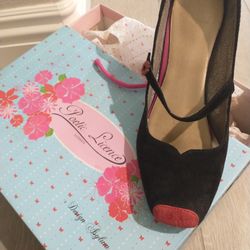 Poetic license, Black And Red Suede, Mary Jane''s Women's Shoes- Size 8.5 