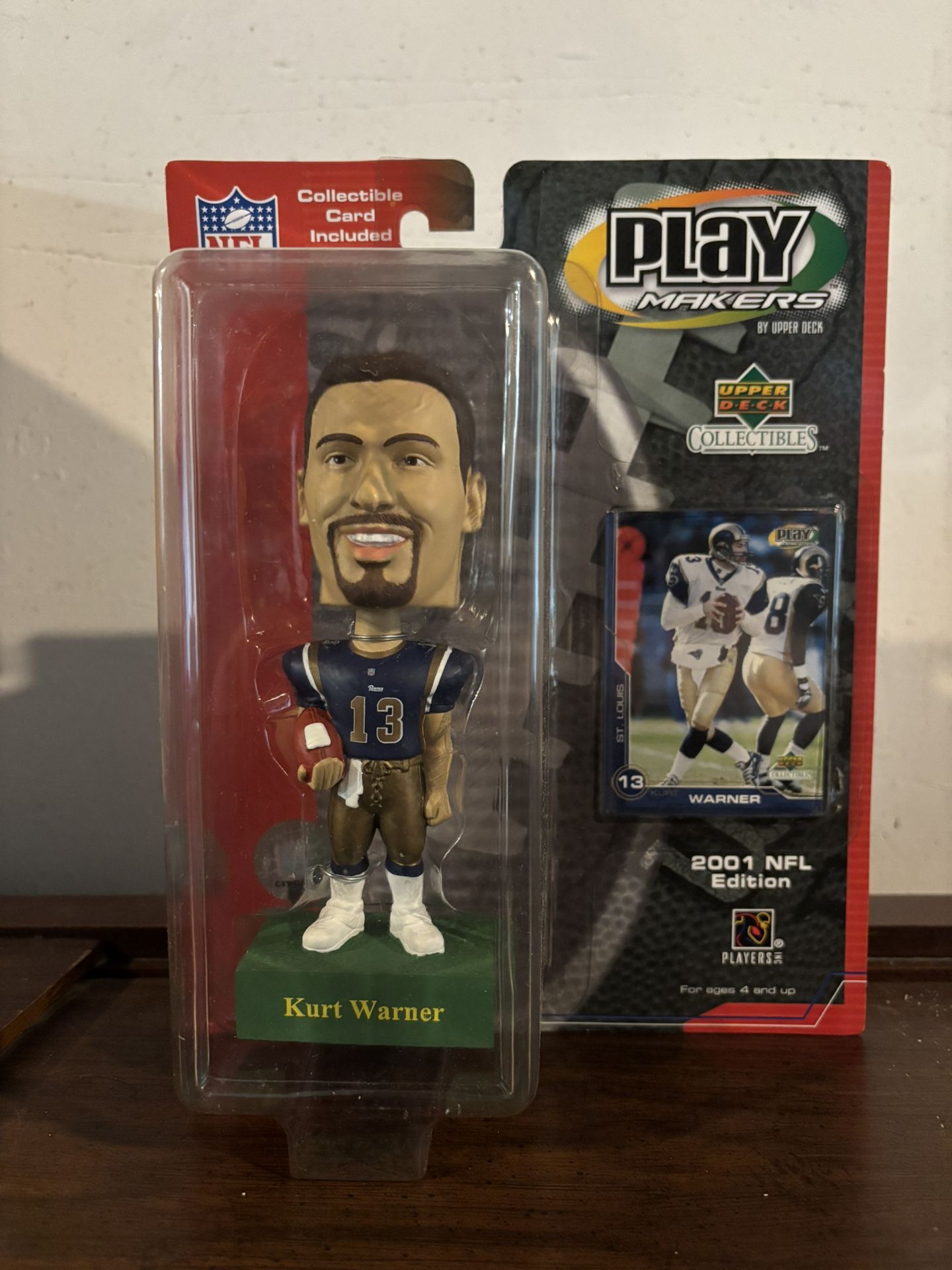 Upper Deck Play Makers Kurt Warner St. Louis Rams Bobblehead In Original Box
