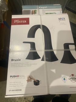 Bruxie 8 in. Adjustable Widespread Double Handle Bathroom Faucet with Drain Kit Included in Spot Defense Matte Black