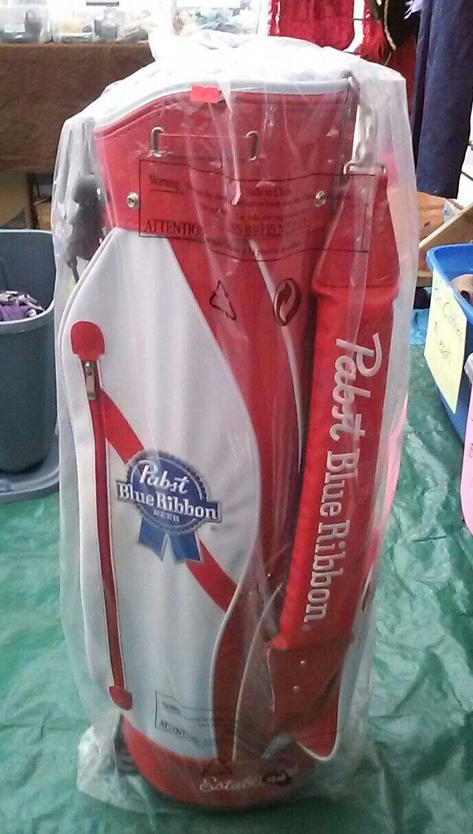 Brand New Leather Retro Pabst Blue Ribbon Golf Bag!