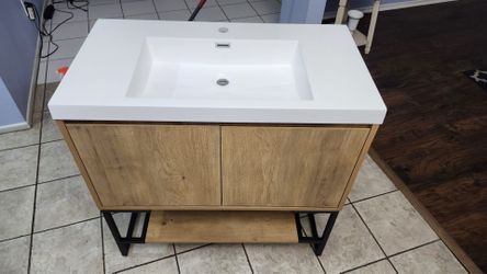 Dull Brown 36” Single Bath Vanity (OPENED BOX)
