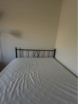 full size bed frame and mattress with mattress topper