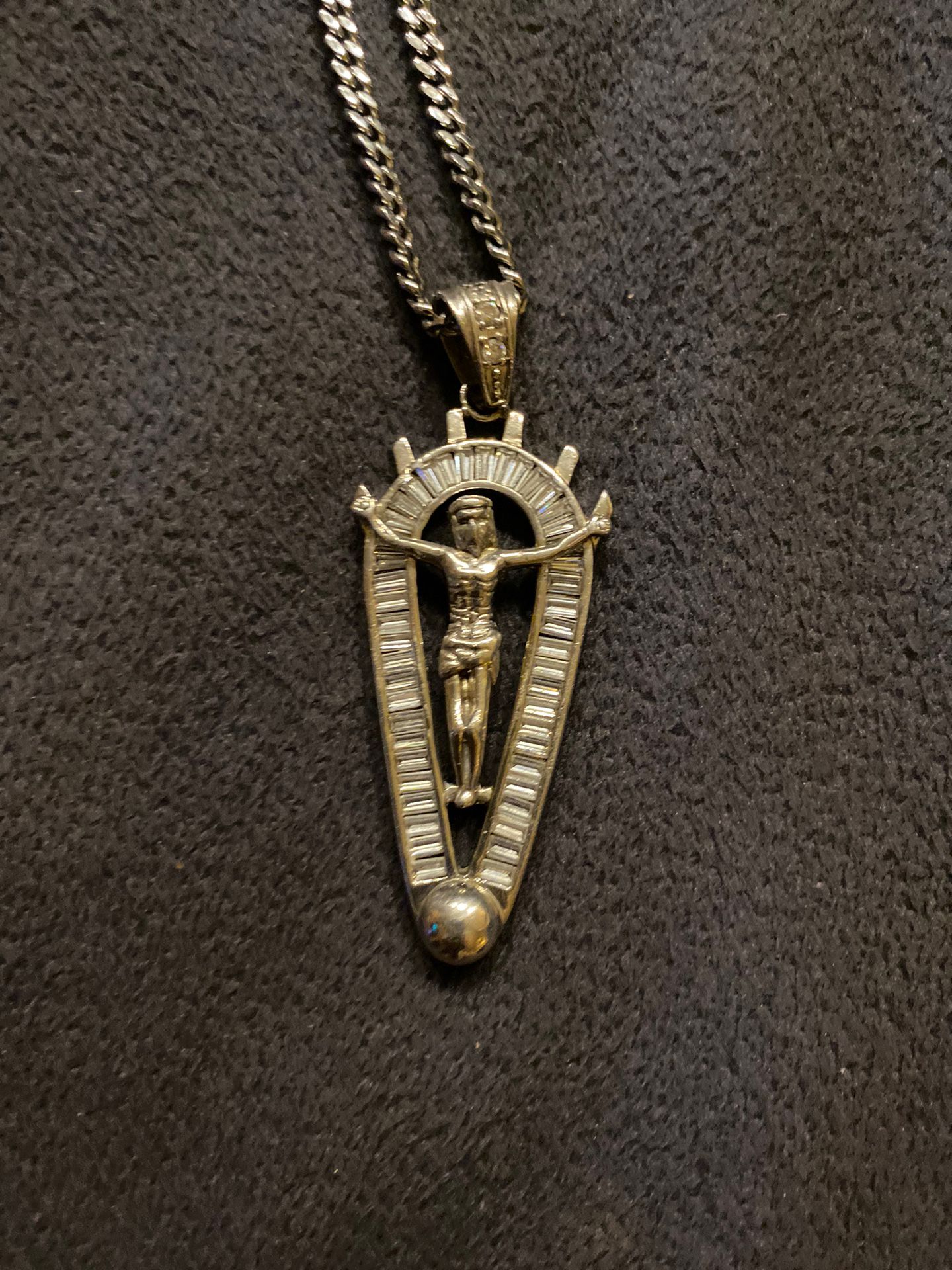Religious Stainless Steel Cubic Zirconia Pendant