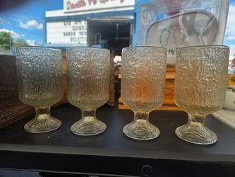Textured Glass Goblet - Set Of 4