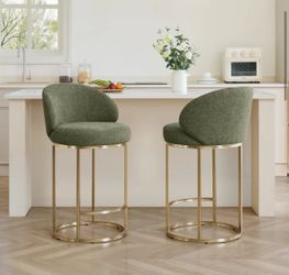 Angelick 27" Swivel Counter Stool With Cylindrical Metal Frame