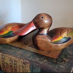 2 Wooden Ducks 