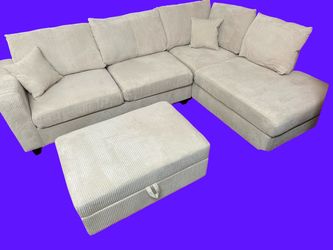 New sectional beige