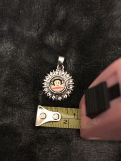 White Monkey White Rhinestone Jewelry Pendant