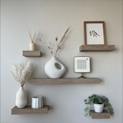 Threshold Set Of 5 Natural Floating Shelves 